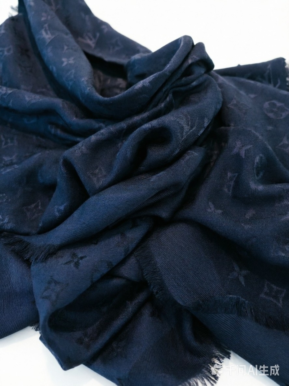 LOUIS VUITTON Wool Silk Monogram Shawl Scarf - Picture 8 of 11